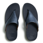 FitFlop - Lulu Leather Toepost  - Metallic Cosmic Blue - Sandals