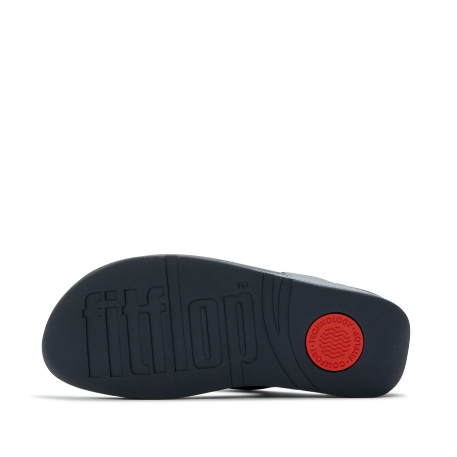 FitFlop - Lulu Leather Toepost  - Metallic Cosmic Blue - Sandals