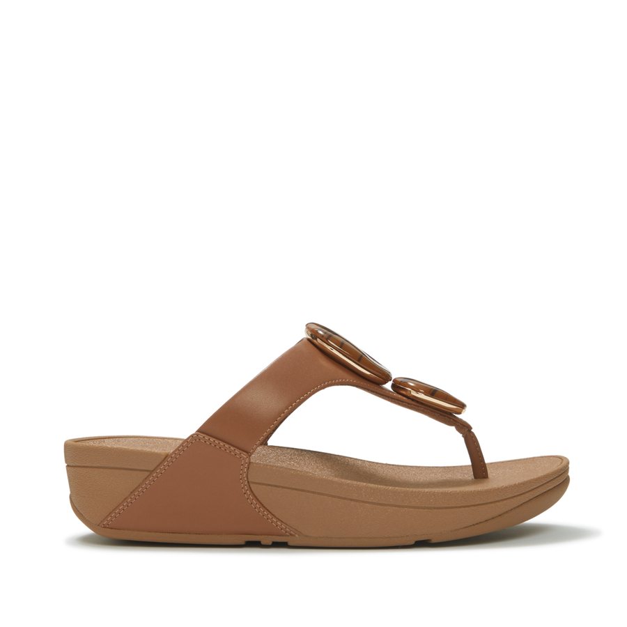FitFlop - Lulu Marbled-Stone Toe- Post  - Deep Tan - Sandals