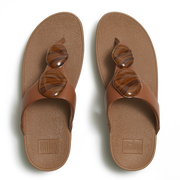 FitFlop - Lulu Marbled-Stone Toe- Post  - Deep Tan - Sandals