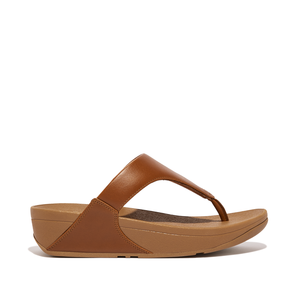 FitFlop - Lulu Leather Toepost - Light Tan - Sandals