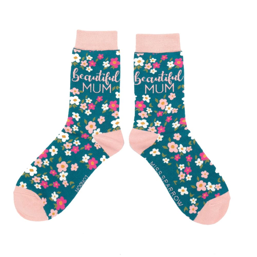 Miss Sparrow - Beautiful Mum  - Teal - Socks