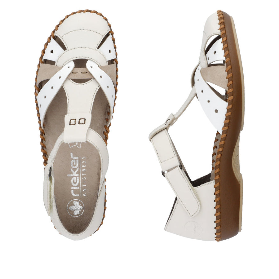 Rieker - M1655-61 - Porzellan/Weiss/Altrosa - Shoes