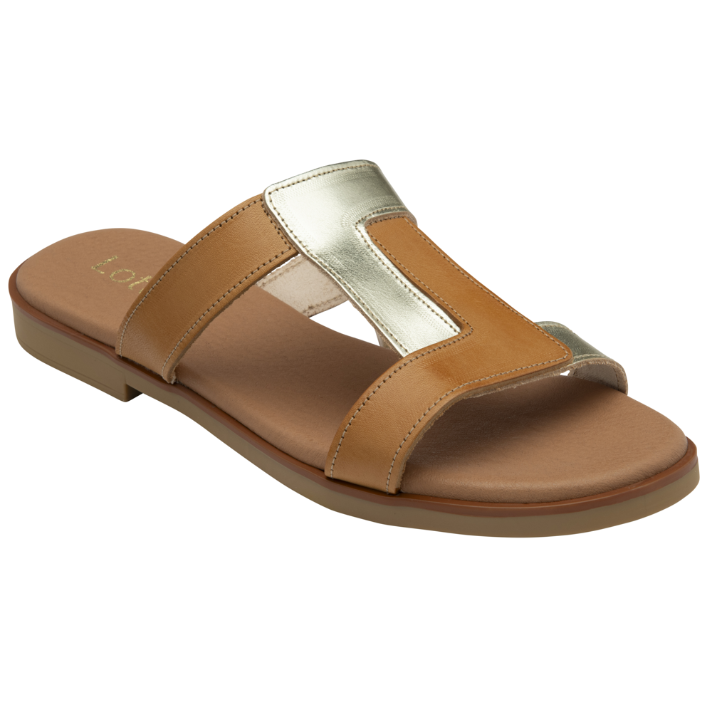 Lotus - Milena - Tan/Gold - Sandals