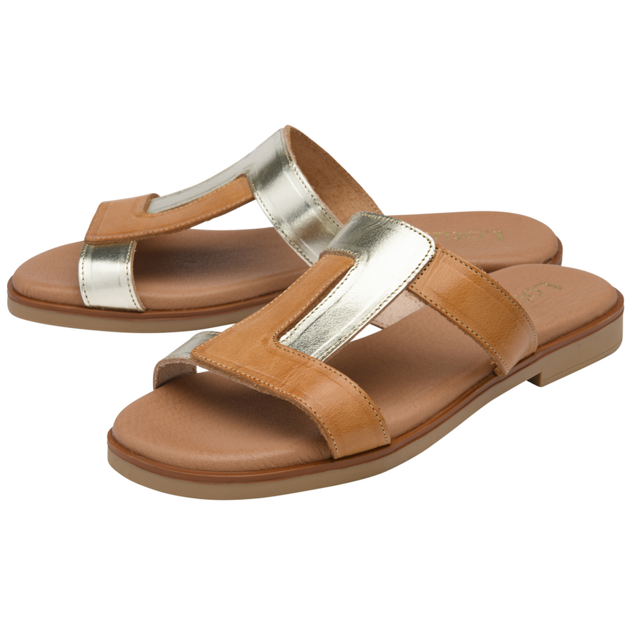 Lotus - Milena - Tan/Gold - Sandals