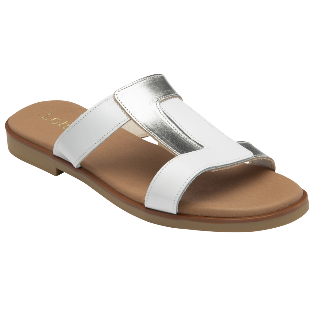 Lotus - Milena - White/Silver - Sandals