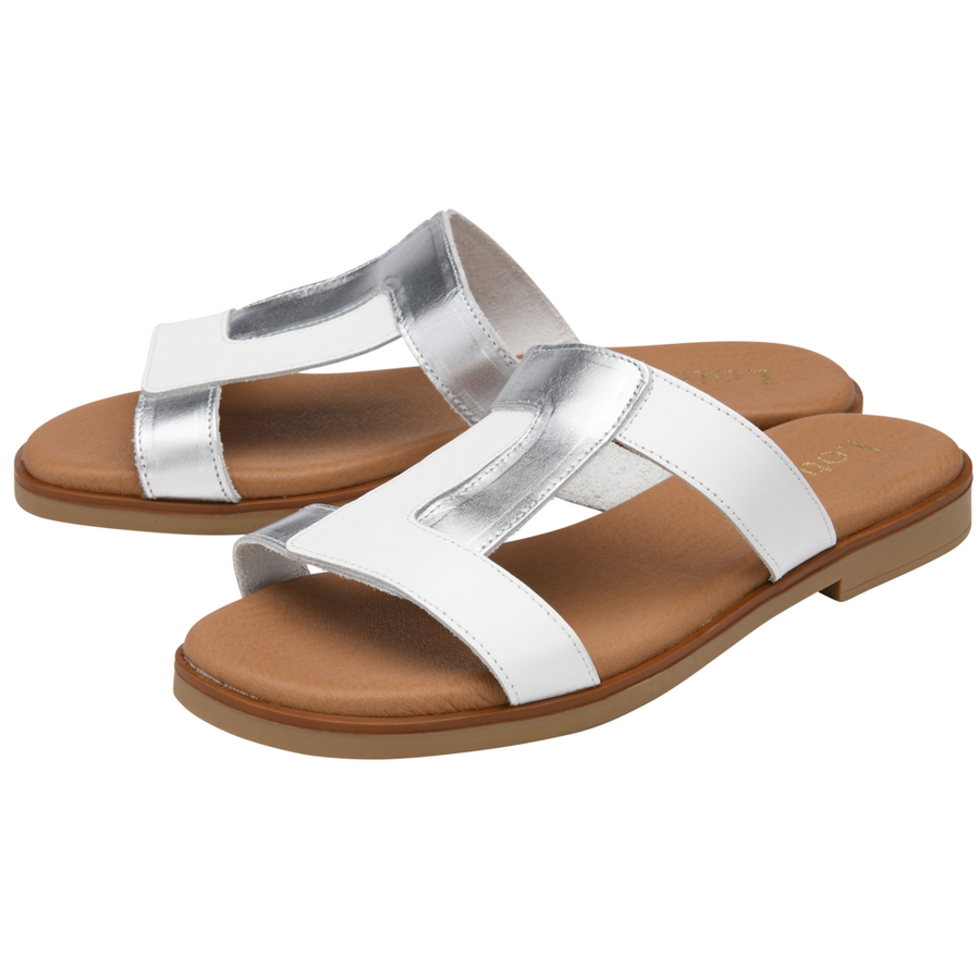 Lotus - Milena - White/Silver - Sandals