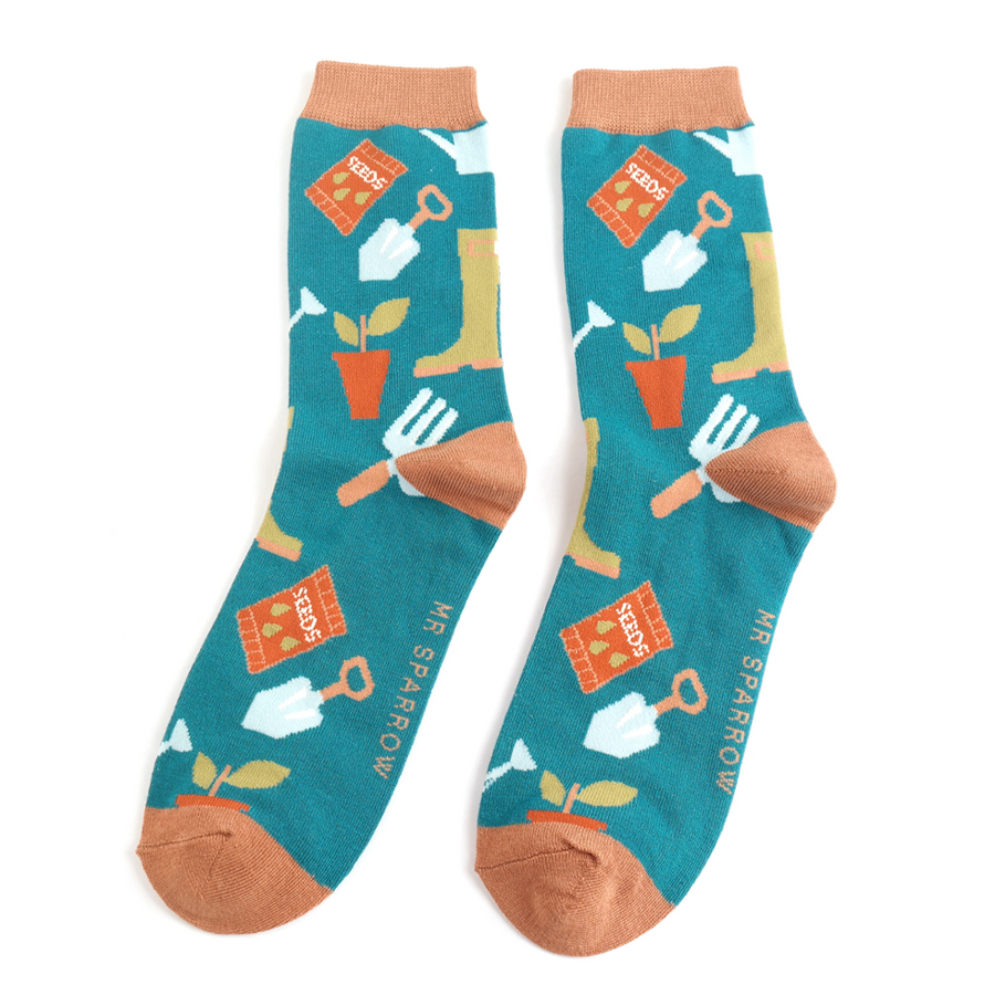 Miss Sparrow - MR064l - Mr Sparrow Gardening Gear - Teal - Socks