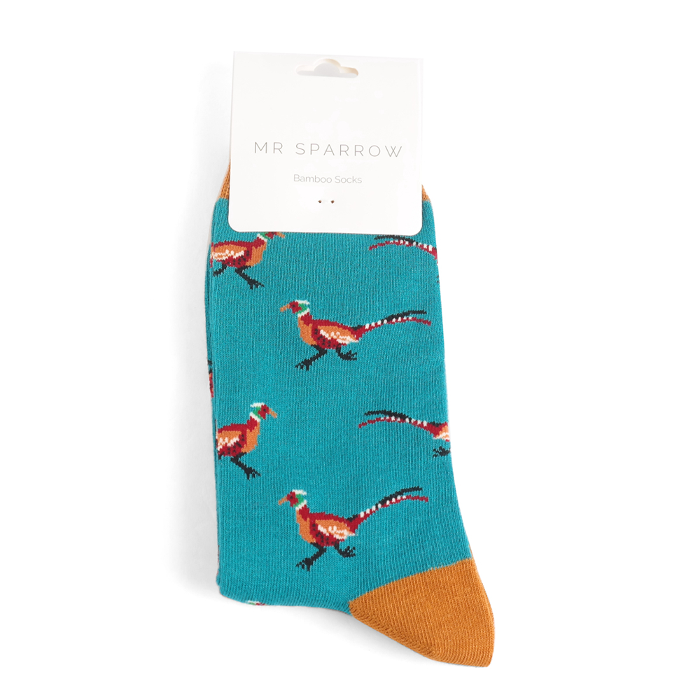 Miss Sparrow - Mr Sparrow Pheasants - Teal - Socks