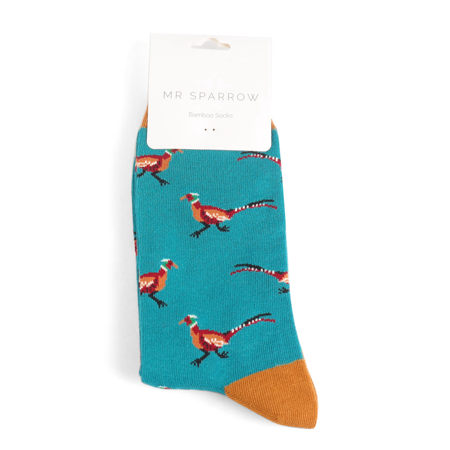 Miss Sparrow - Mr Sparrow Pheasants - Teal - Socks