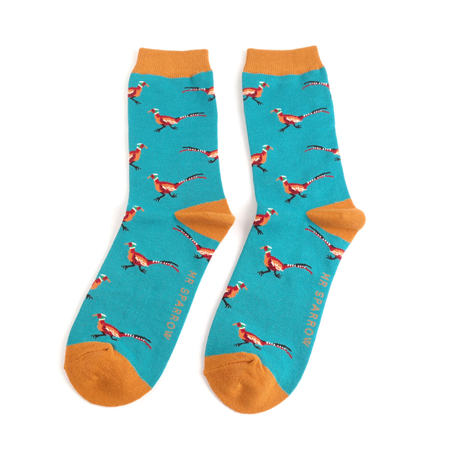 Miss Sparrow - Mr Sparrow Pheasants - Teal - Socks