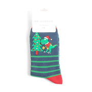 Miss Sparrow - Mr Sparrow Xmas Dinos - Navy - Socks
