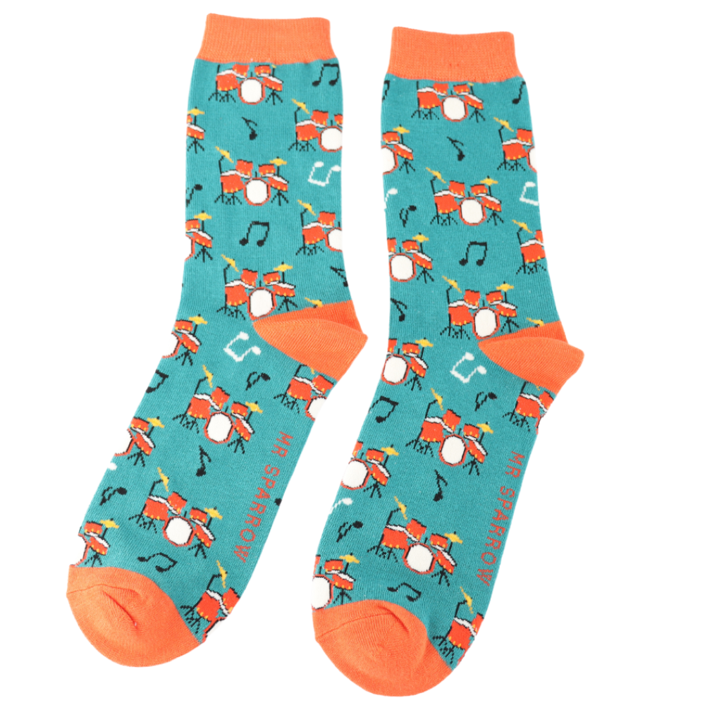 Miss Sparrow - Mr Sparrow Drums - Teal - Socks