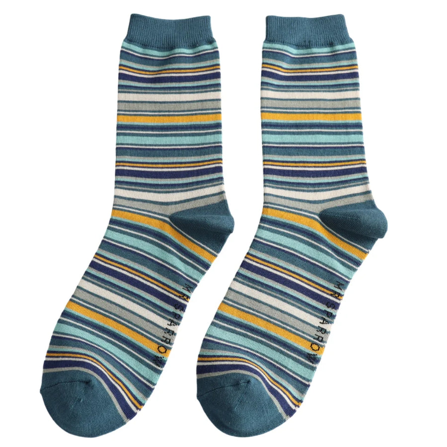 Miss Sparrow - MR136 - Mr Sparrow Stripes - Denim- Socks