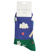Miss Sparrow - Mr Sparrow Cricket Scene - MR146Navy - Socks