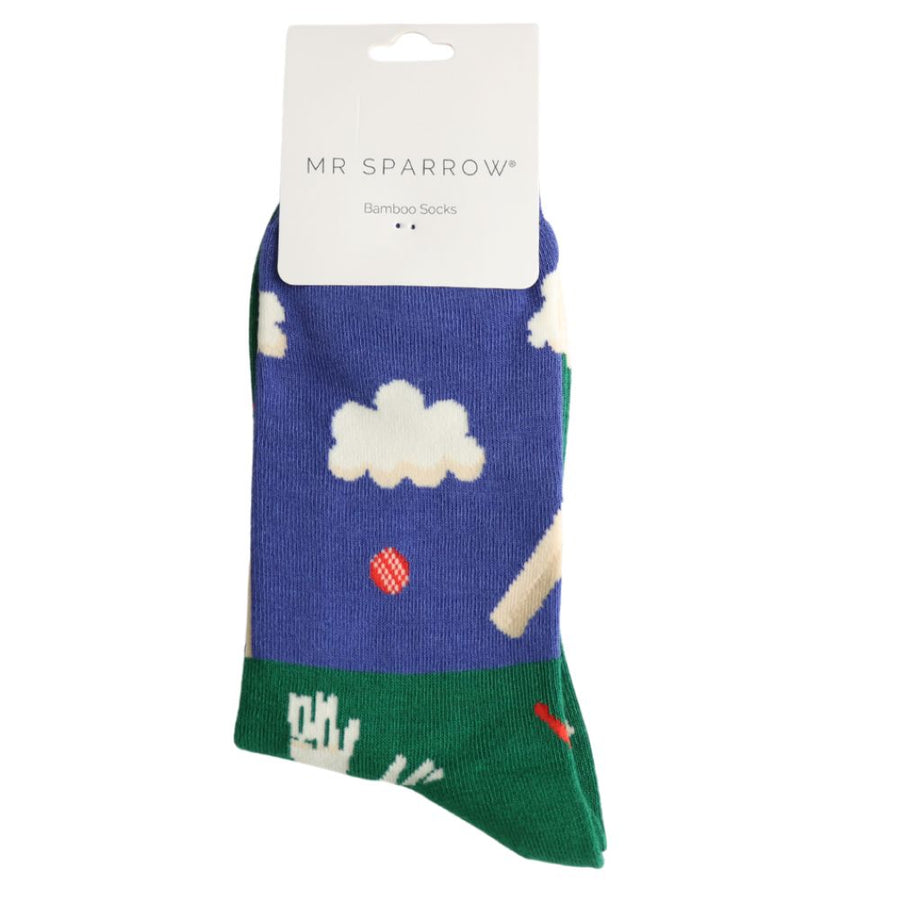 Miss Sparrow - Mr Sparrow Cricket Scene - MR146Navy - Socks