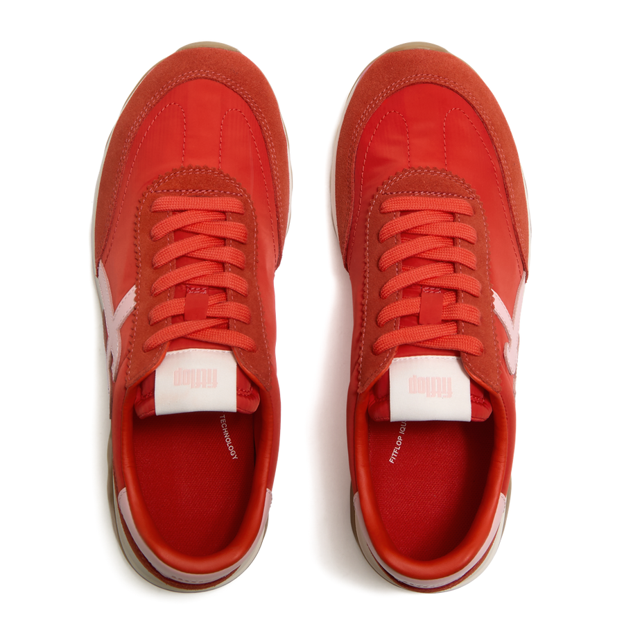 FitFlop - Retro-Q Ff Fabric/Suede - Cherry Tomato/Warm Pink - Shoes