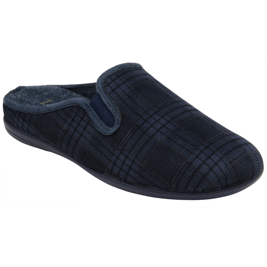 Lotus - Rickardo - Navy Check - Slippers