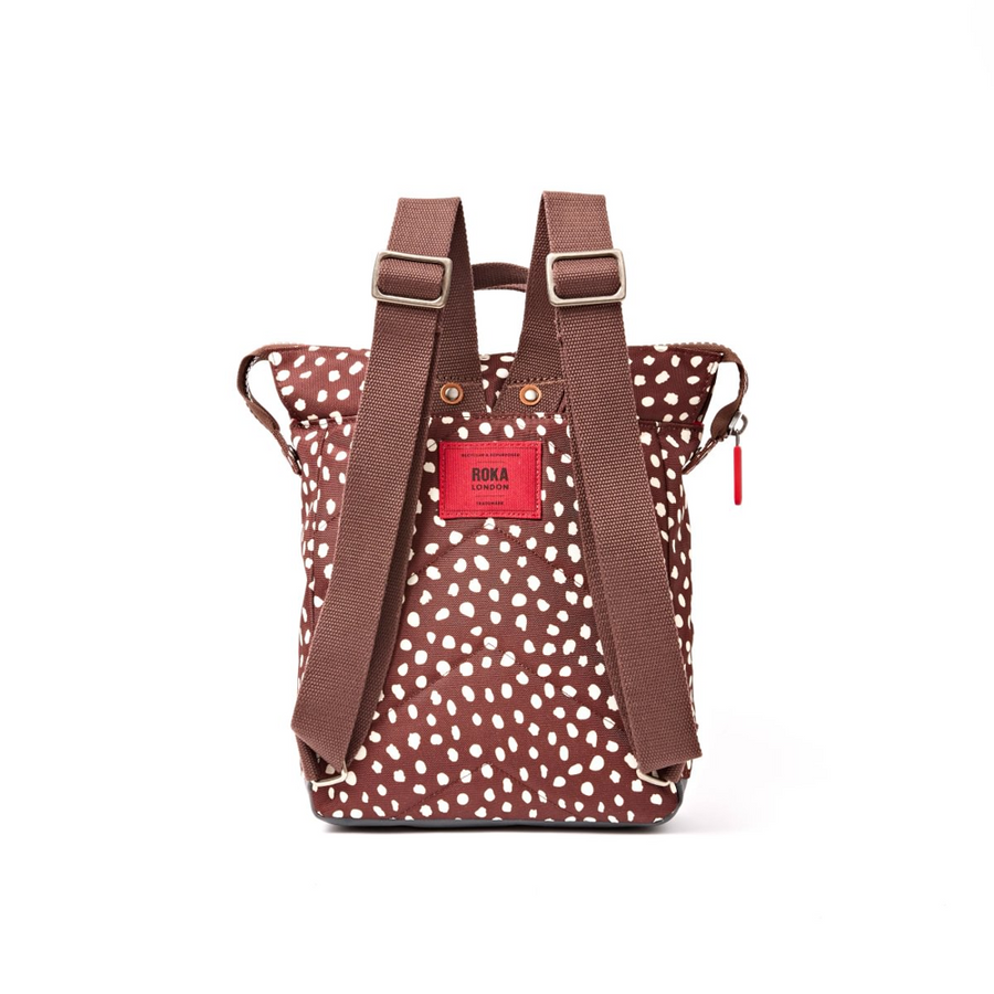 Roka - Bantry Small Backpack in Brown Dot Canvas