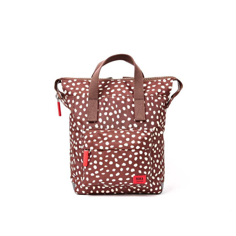 Roka - Bantry Small Backpack in Brown Dot Canvas