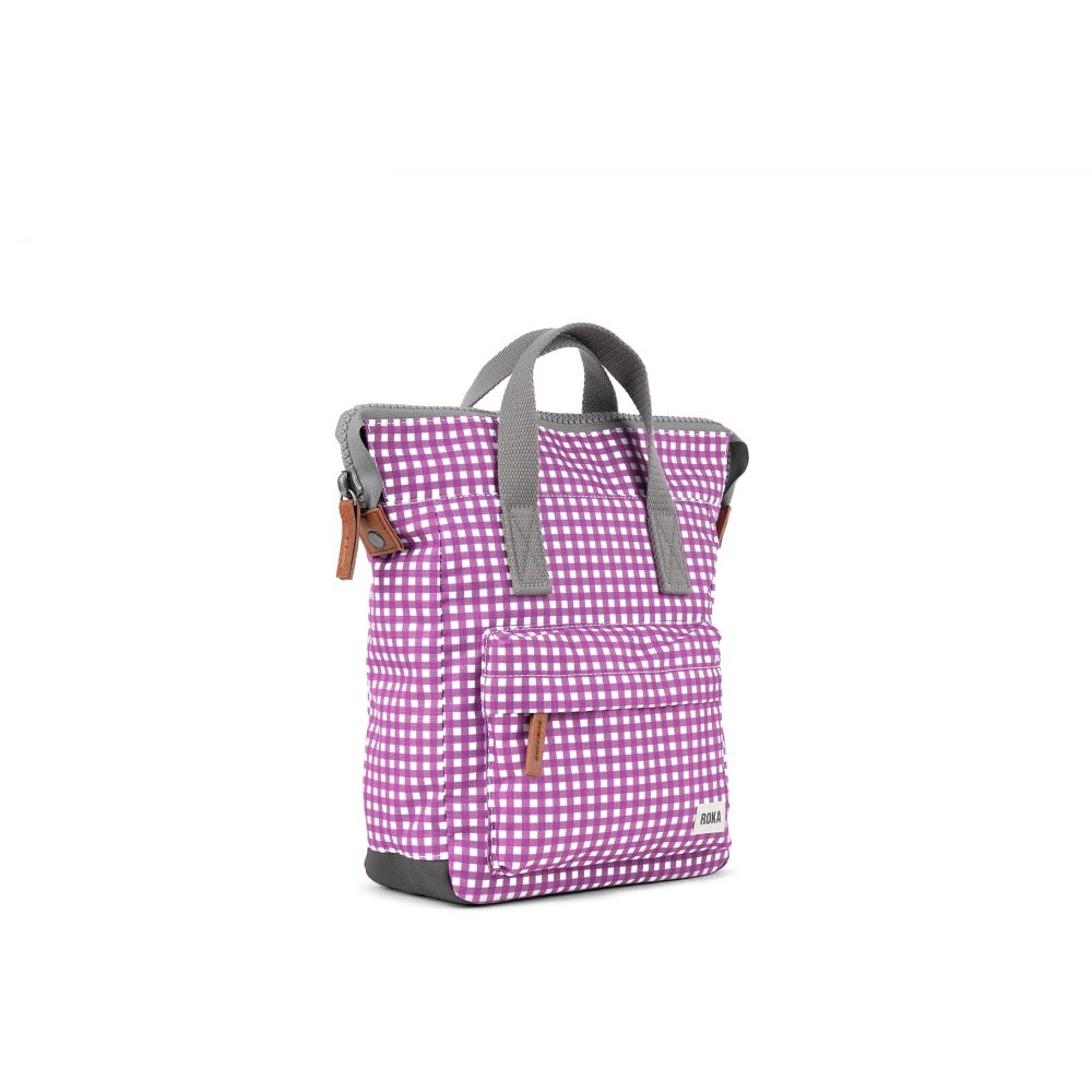 Roka - Bantry B Purple Gingham Recycled Canvas - Small - Bags