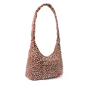 Roka - Belsize Medium Crossbody Bag in Brown Dot Cotton Canvas