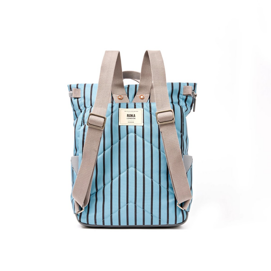Roka - Canfield Medium Backpack in Blue Stripe Canvas