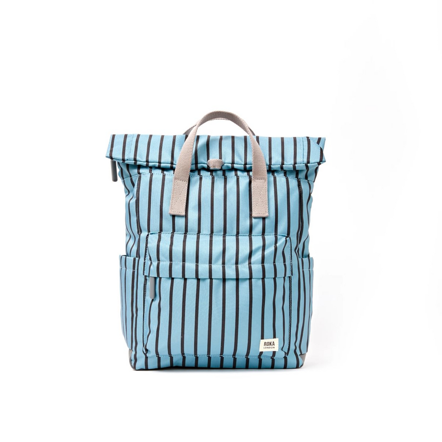 Roka - Canfield Medium Backpack in Blue Stripe Canvas