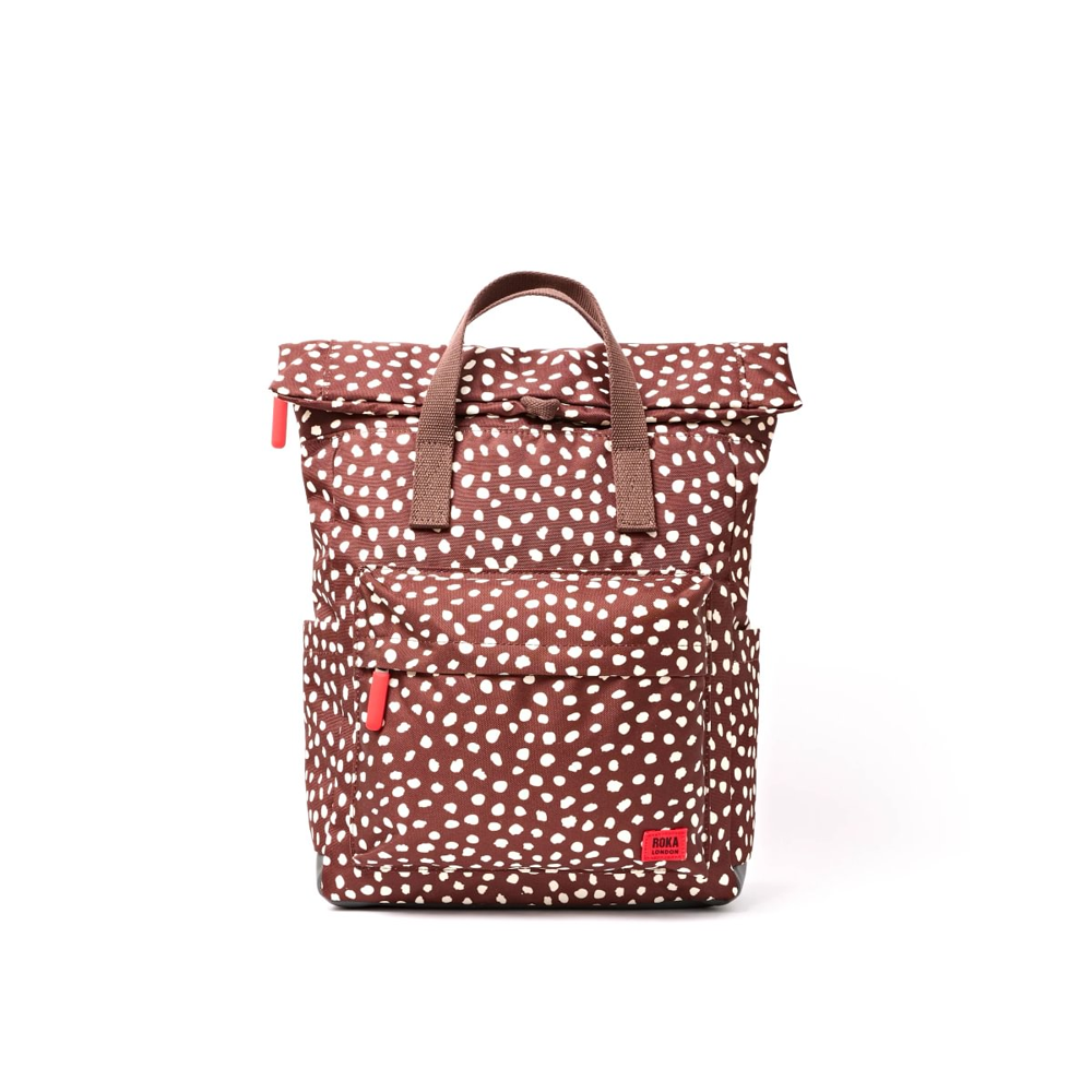 Roka - Canfield Medium Backpack in Brown Dot Canvas