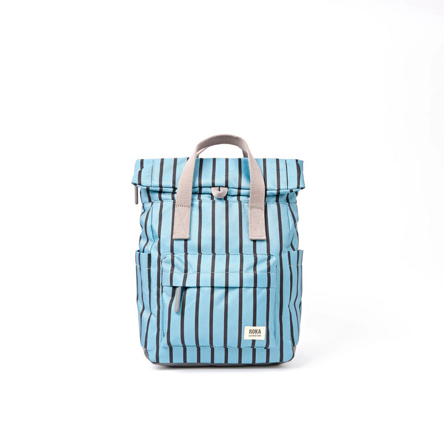 Roka - Canfield Small Backpack in Blue Stripe Canvas