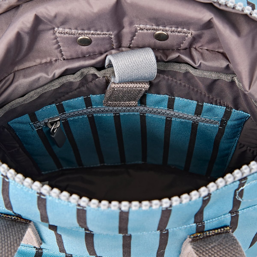 Roka - Canfield Small Backpack in Blue Stripe Canvas