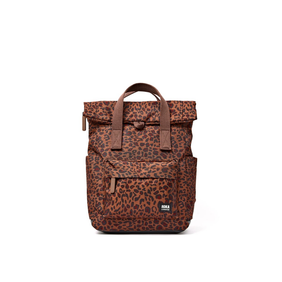 Roka - Canfield Small Backpack in Mini Leopard Canvas