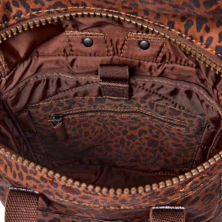 Roka - Canfield Small Backpack in Mini Leopard Canvas