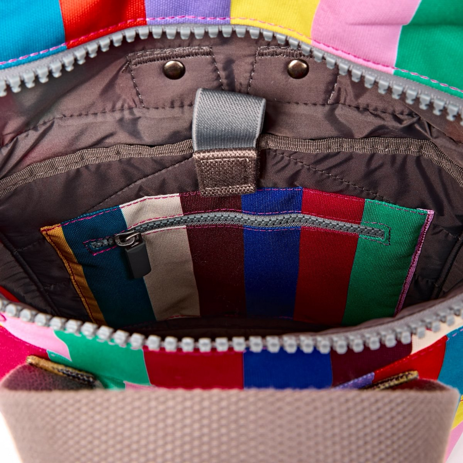 Roka - Canfield Small Backpack in Wide Multi Stripe Canvas