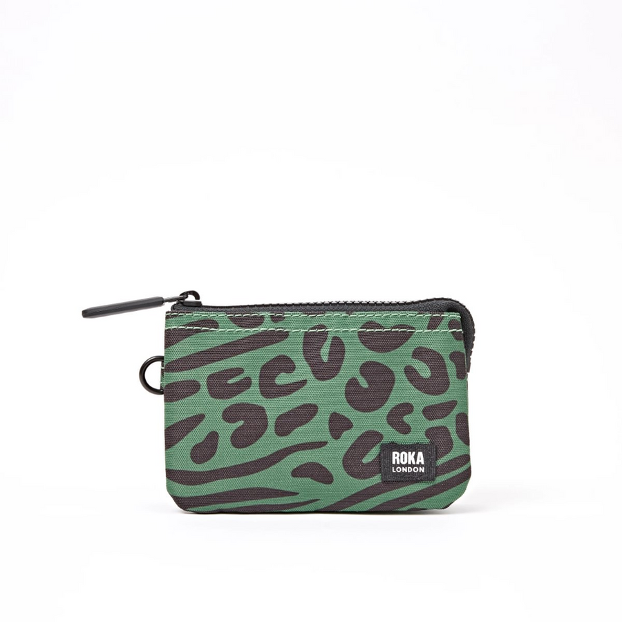 Roka - Carnaby Small Wallet in Mixed Animal Artichoke Canvas