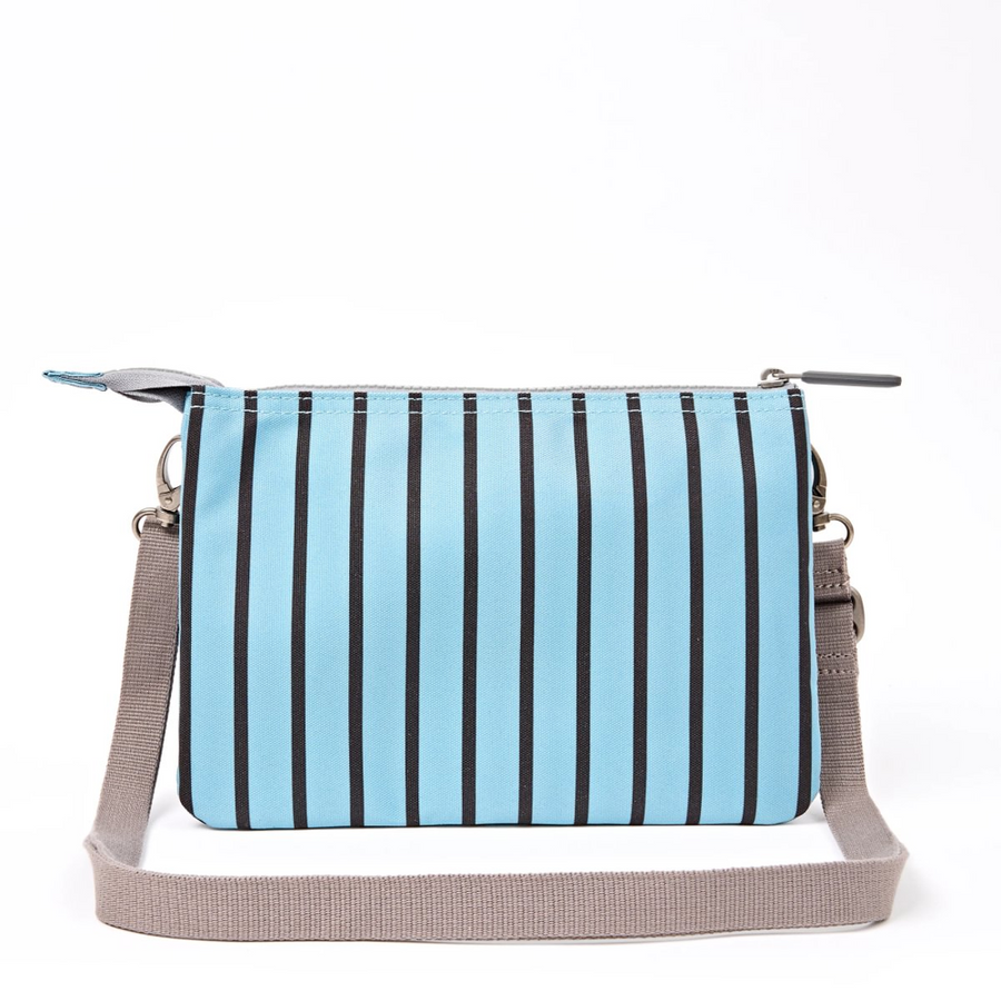 Roka - Carnaby Crossbody Bag in Blue Stripe Canvas