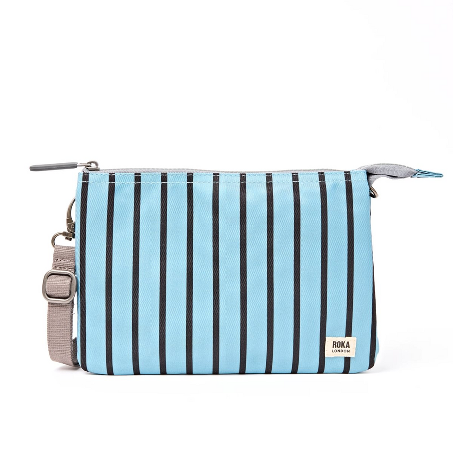 Roka - Carnaby Crossbody Bag in Blue Stripe Canvas