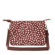 Roka - Carnaby Crossbody Bag in Brown Dot Canvas