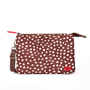 Roka - Carnaby Crossbody Bag in Brown Dot Canvas