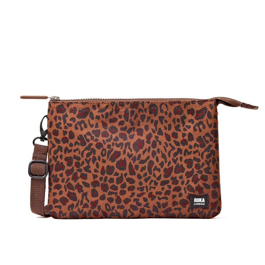 Roka - Carnaby Crossbody Bag in Mini Leopard Canvas