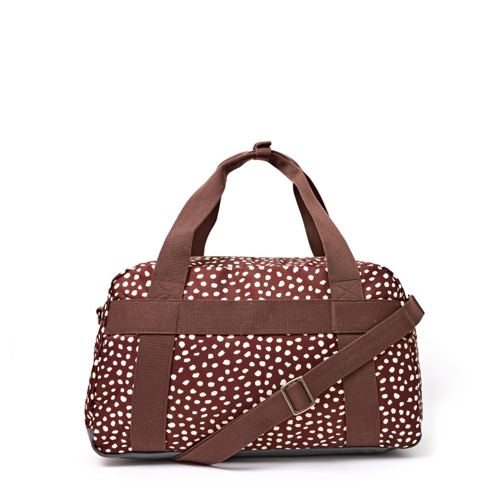 Roka - Gatwick Medium Duffel Bag in Brown Dot Canvas