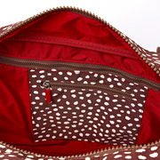 Roka - Gatwick Medium Duffel Bag in Brown Dot Canvas