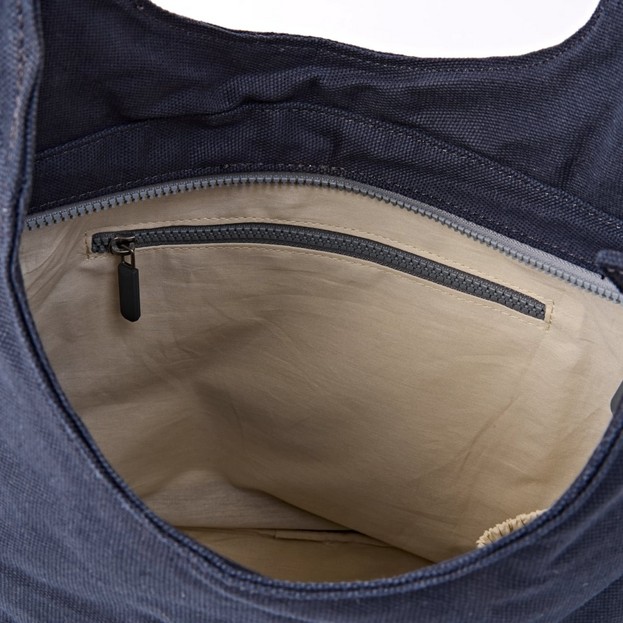 Roka - Hoxton Shoulder Bag In Anthracite Cotton Canvas