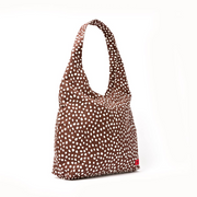 Roka - Hoxton Shoulder Bag In Brown Dot Cotton Canvas