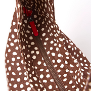 Roka - Hoxton Shoulder Bag In Brown Dot Cotton Canvas