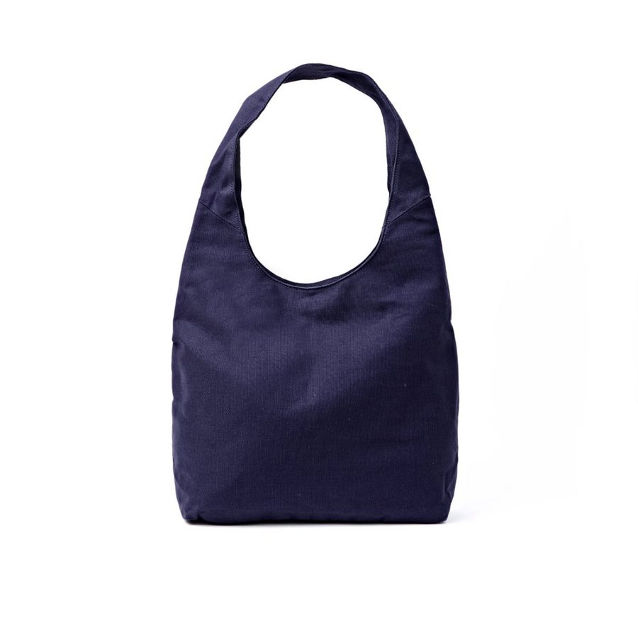 Roka - Hoxton Shoulder Bag In Navy Blue Cotton Canvas