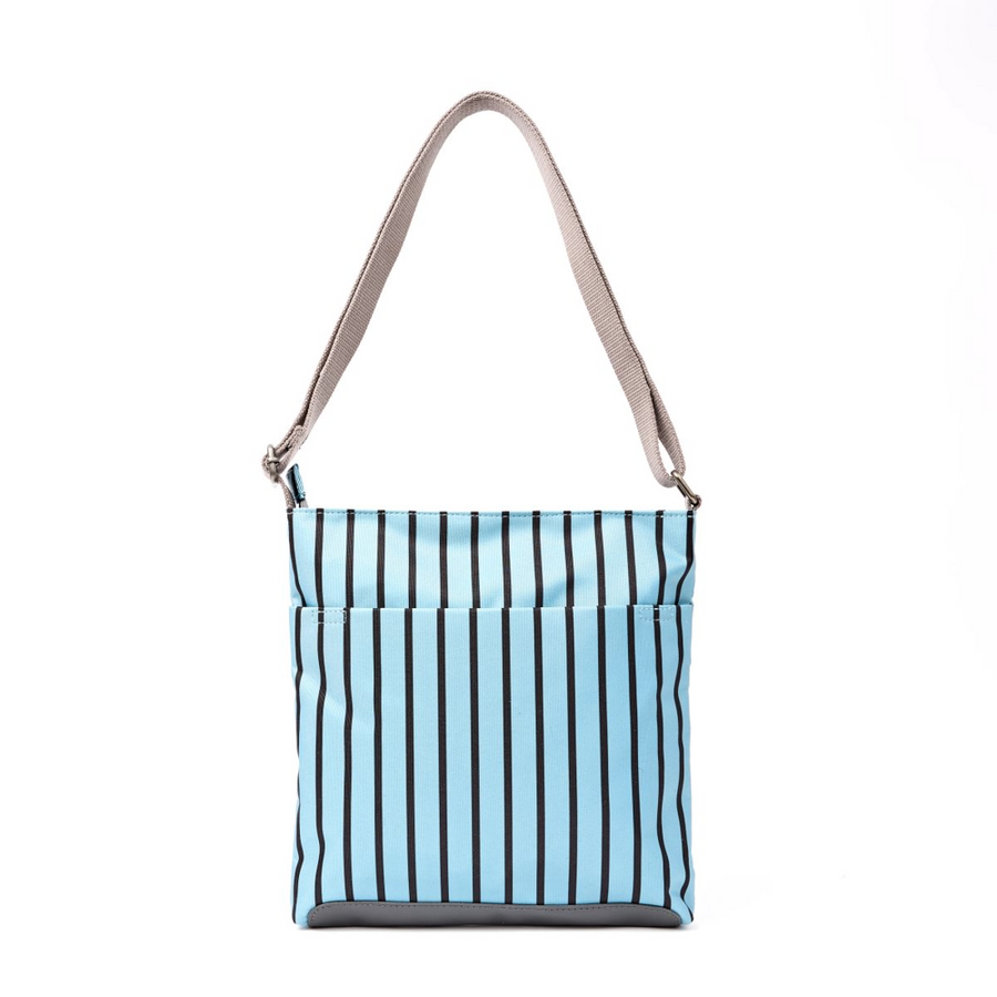 Roka - Kennington Crossbody Bag in Blue Stripe Canvas