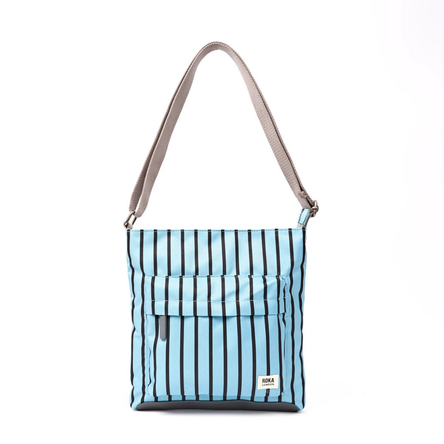 Roka - Kennington Crossbody Bag in Blue Stripe Canvas