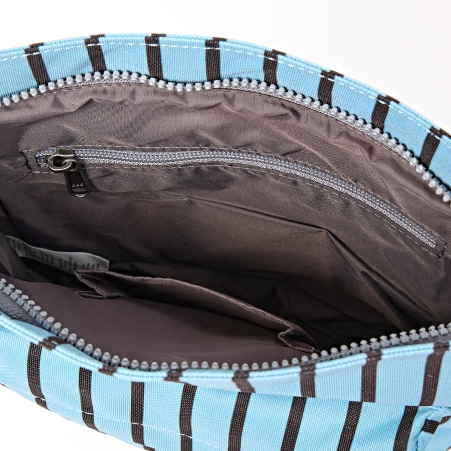 Roka - Kennington Crossbody Bag in Blue Stripe Canvas