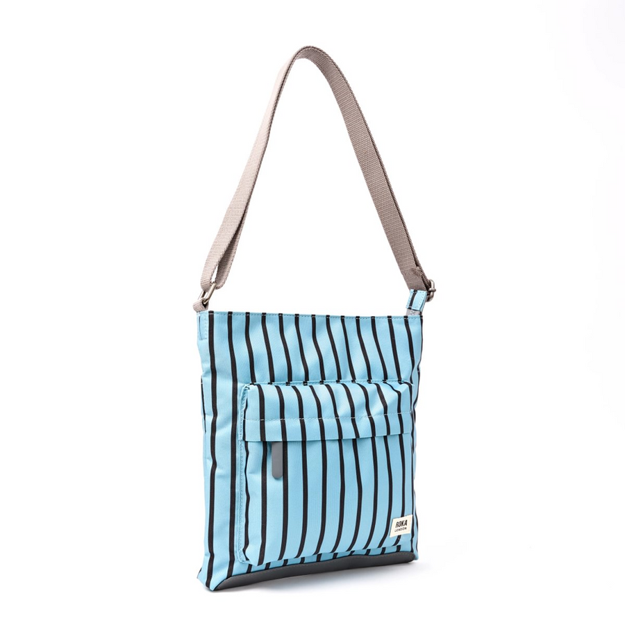 Roka - Kennington Crossbody Bag in Blue Stripe Canvas